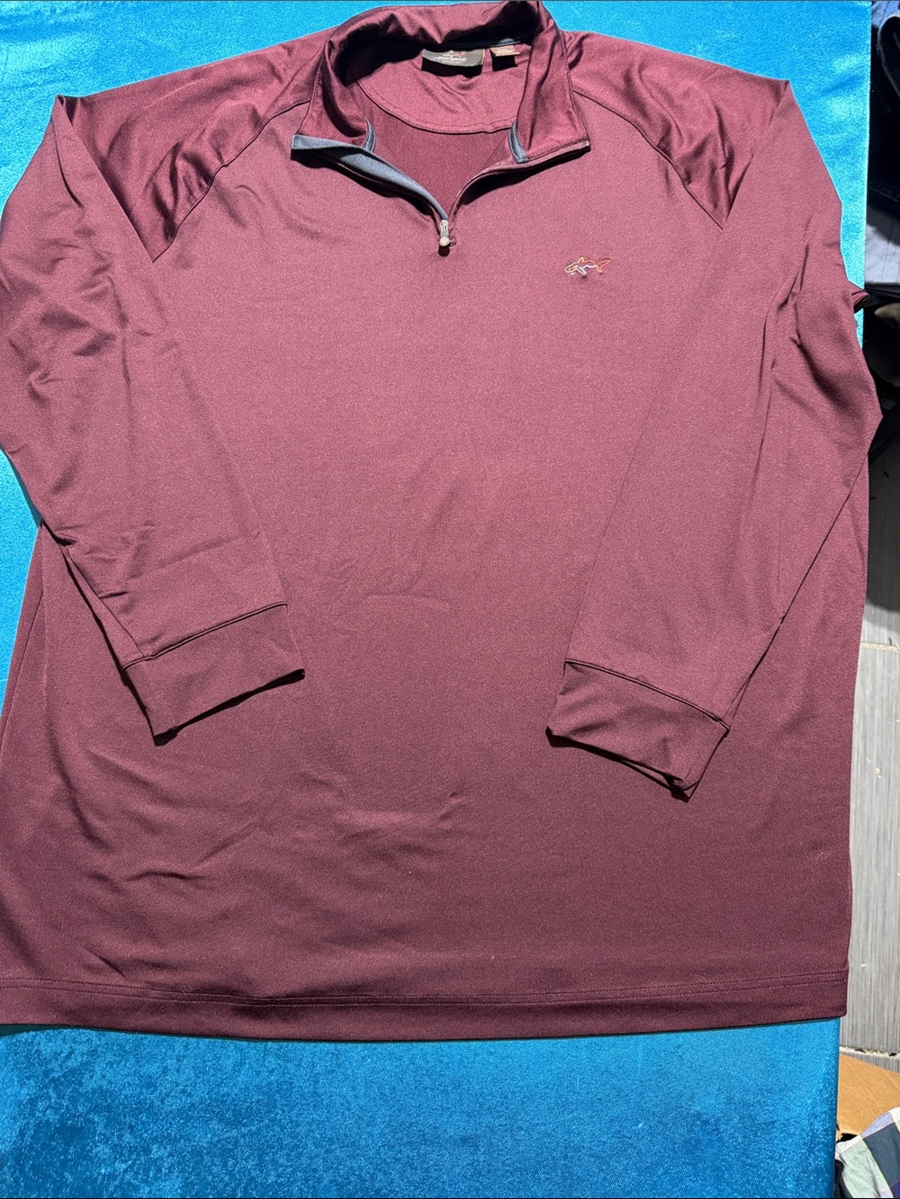 Greg Norman Collection Long Sleeve Quarter-Zip Polo in Maroon